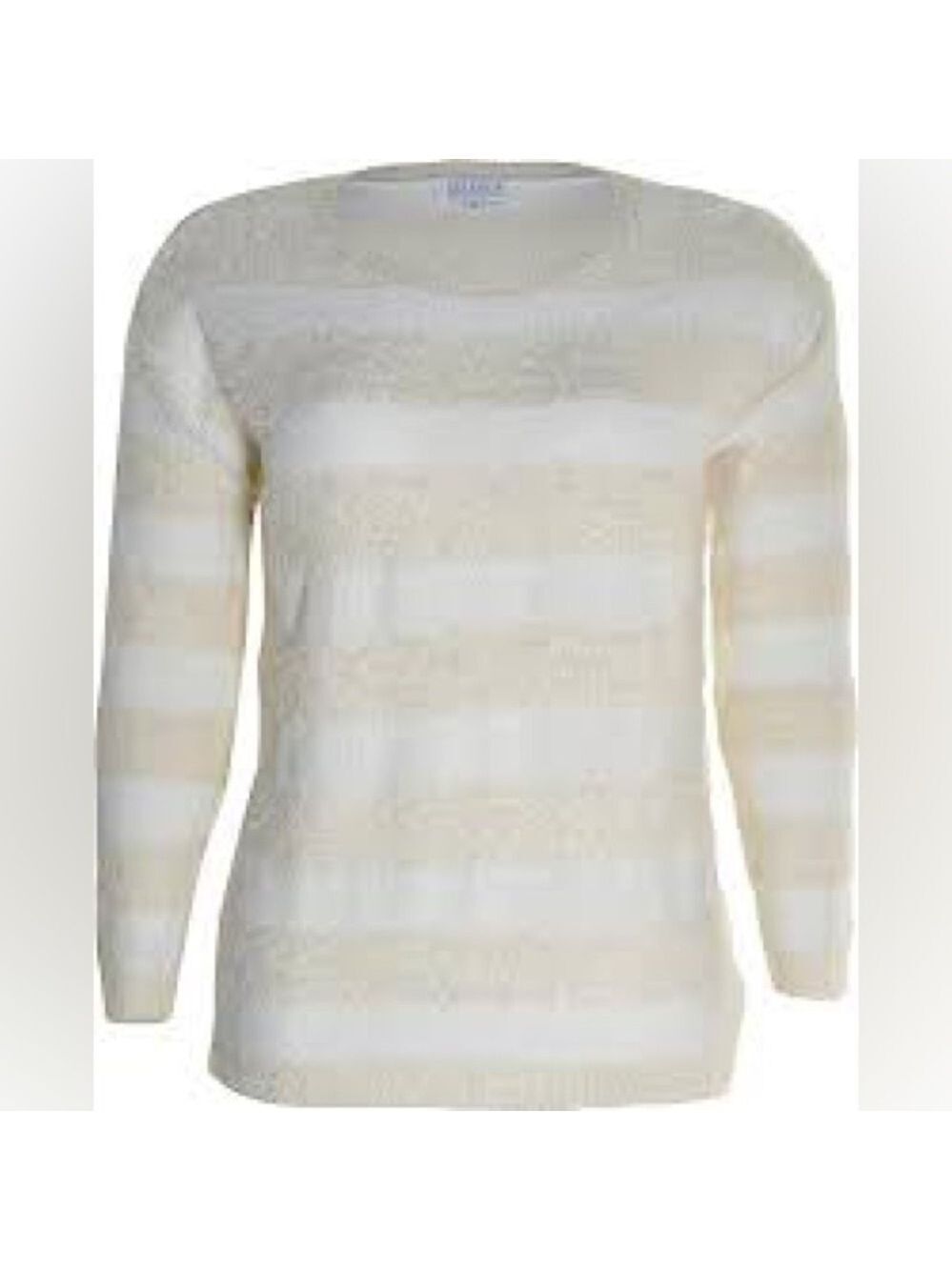 Joseph A. Striped Eyelash Long Sleeve Sweater
